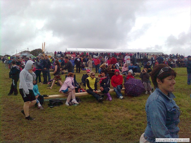 Happy crowds with the Marquee/Food Tent behind